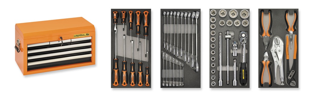 Mundial Portable case with 56-tools 4-modules