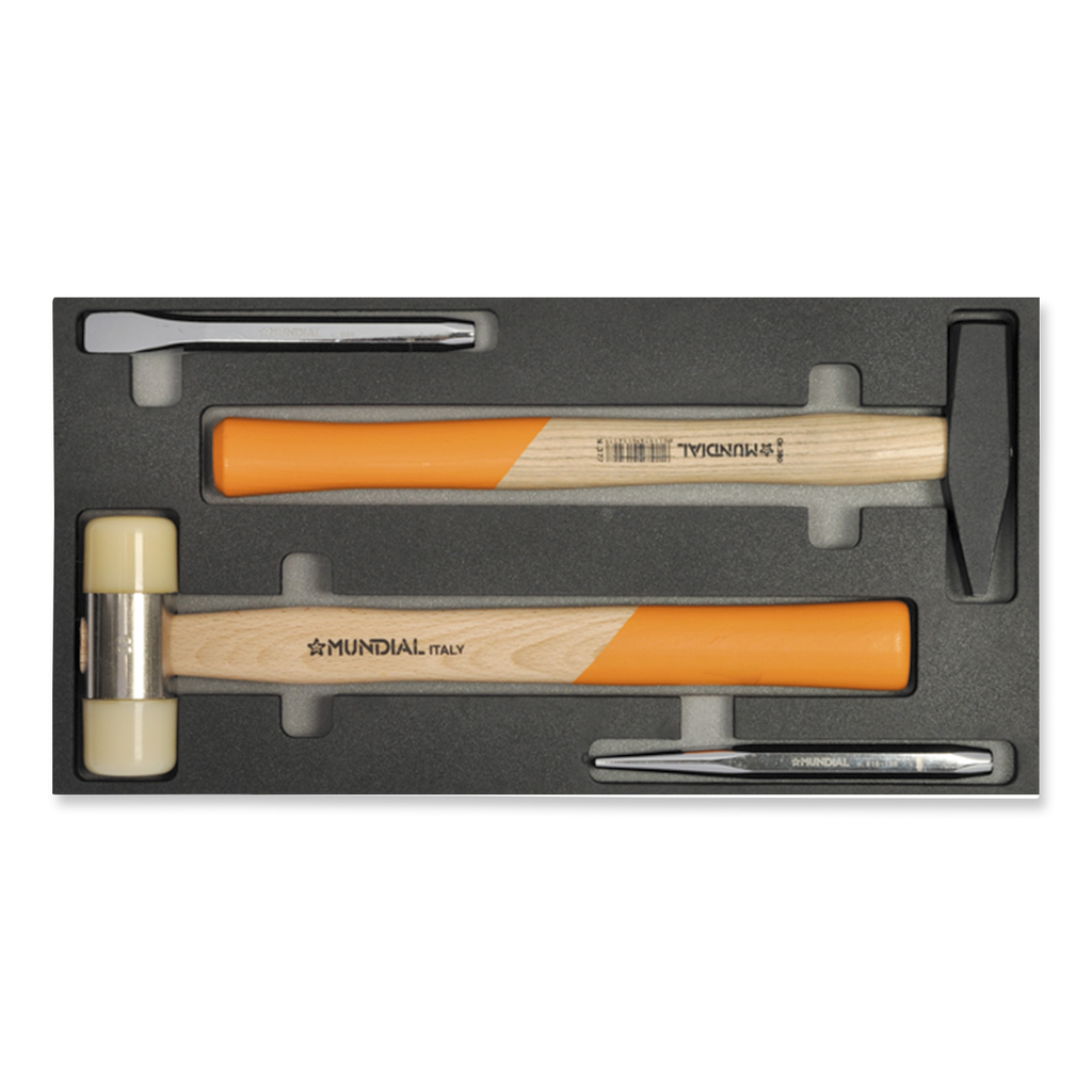 Mundial Module 4-piece Hammer, Plastic Hammer and Chisel Set