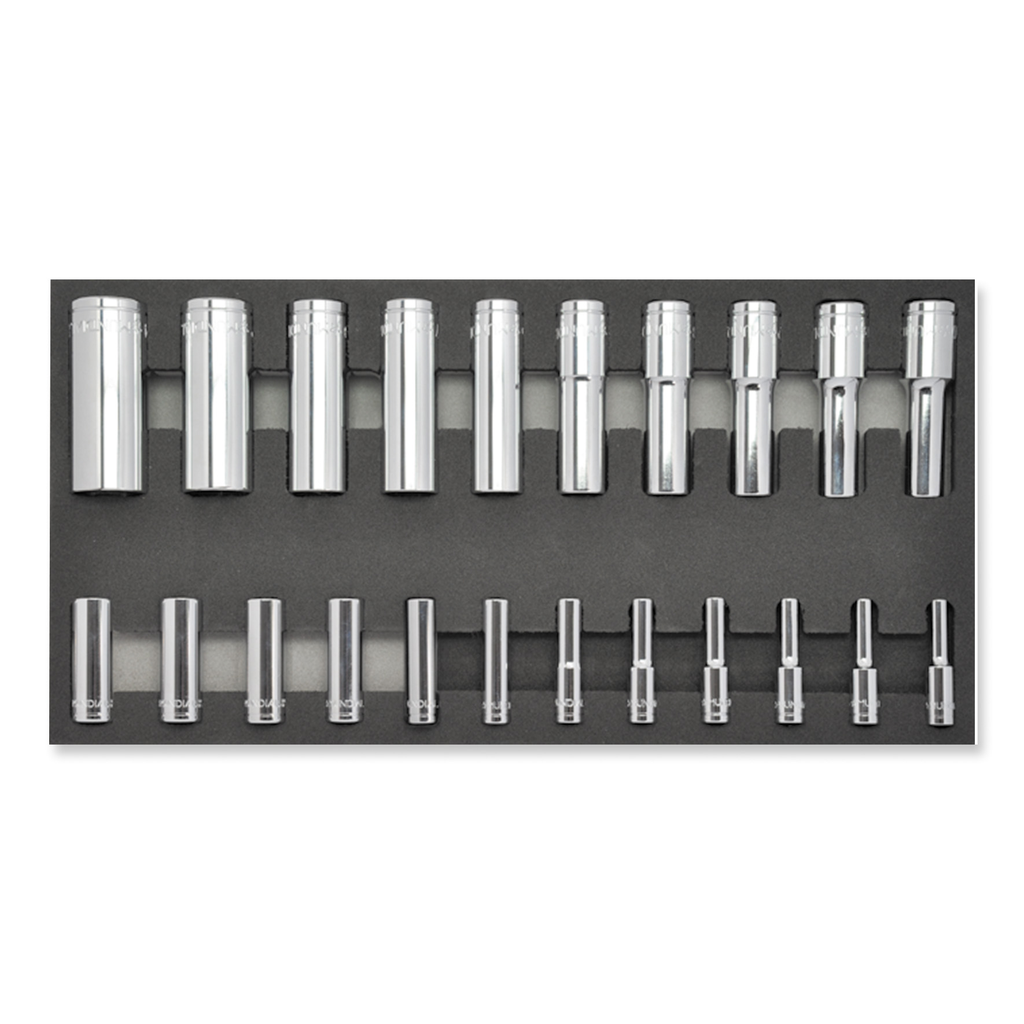 Mundial Module 22-piece socket set 1/4″ - 1/2″