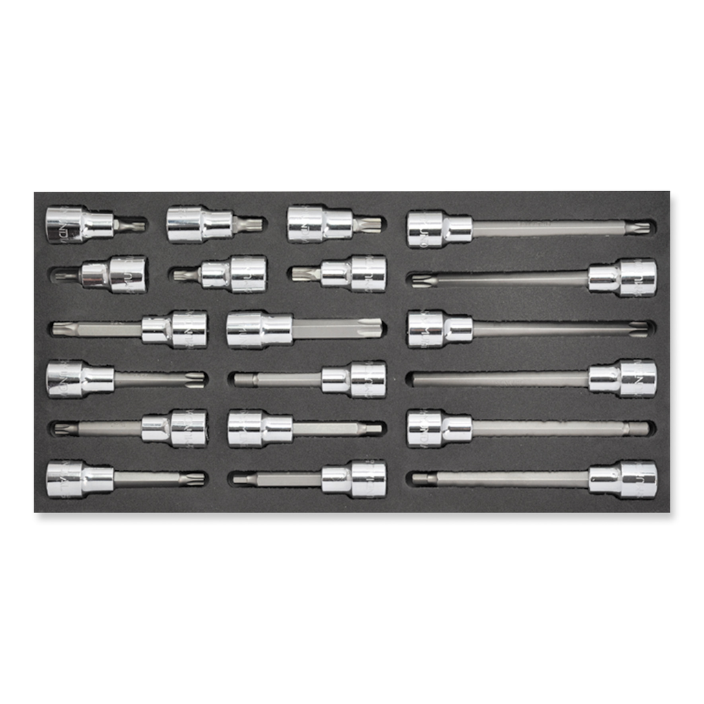 Mundial Modul 20-teiliger Satz Inbus-, Torx- und XZN-Steckschlüssel 1/2″