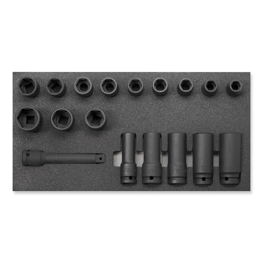 Mundial Module 18-piece Impact screwdriver socket set