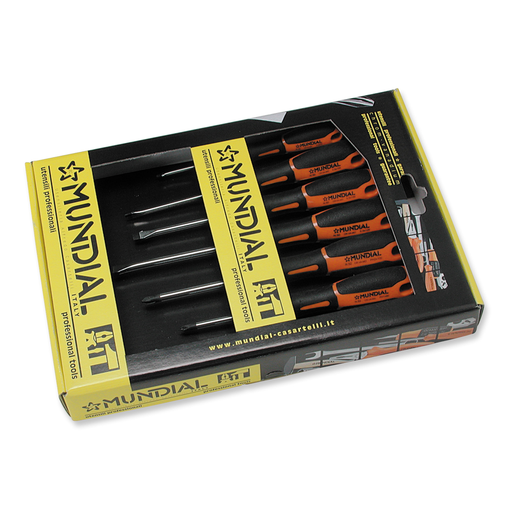 Mundial Set of 7 Screwdrivers - Slot, Cross PH and Box