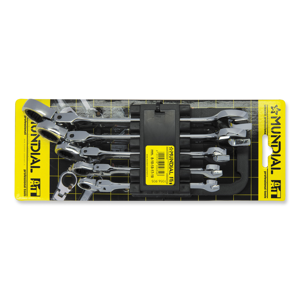 Mundial Set of 5 Flexible Ratchet Combination Wrenches