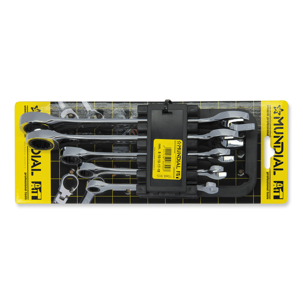 Mundial Set of 5 Ratchet Combination Wrenches