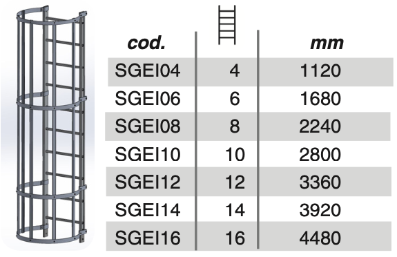 SGEI04 - SVELT Lengte kooiladder (middendeel) 1120 mm