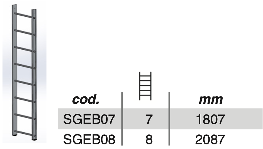 SGEB08 - SVELT Kooiladder (onderkant) 2087 mm