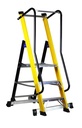 SVELT Moby Fibra Fiberglass Platform ladder with railing protection 3 to 8 steps