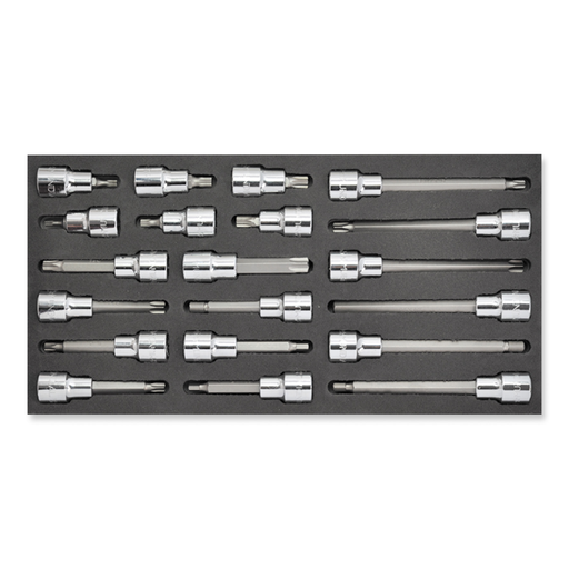 [1815-580] Mundial Modul 20-teiliger Satz Inbus-, Torx- und XZN-Steckschlüssel 1/2″