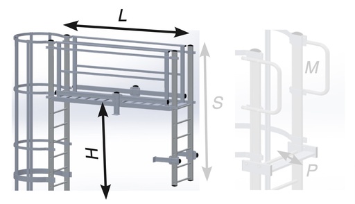 [SGPS0700] SGPS0700 - SVELT Afstap met brug en beveiliging L: 700 - H: 300 mm