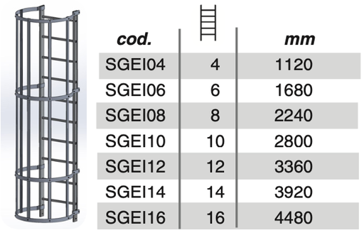 [SGEI14EN] SGEI14 - SVELT Lengte kooiladder (middendeel) 3920 mm