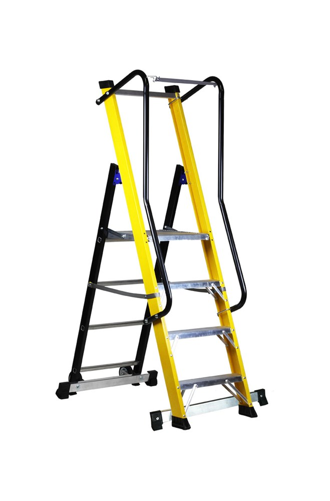 SVELT Moby Fibra Platform ladder 4 treads with railing protection 1.0 m 16.1 kg